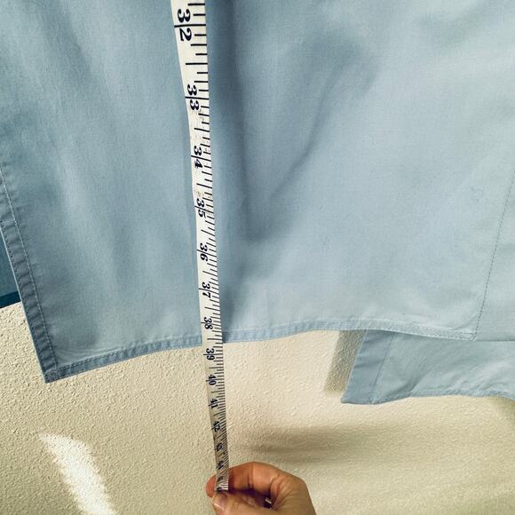 Loewe Light Blue Front Button Split Side Asymmetrical Hem Shirt Dress S - Picture 16 of 16